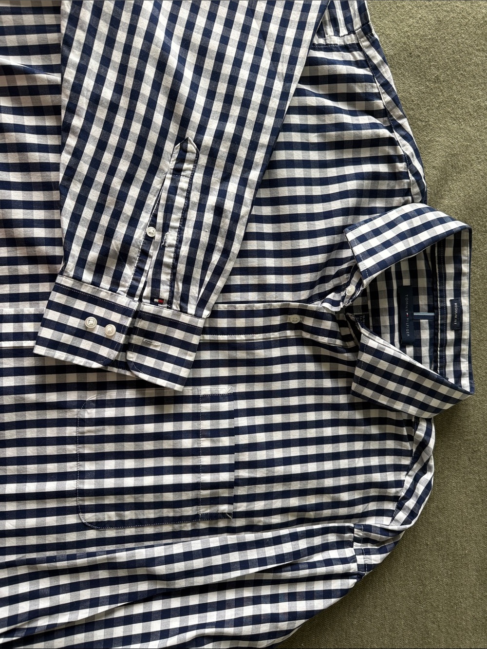 Tommy Hilfiger Men’s Dress Shirt Blue/White 2XL 18-18.5 34-35 - Picture 3 of 3